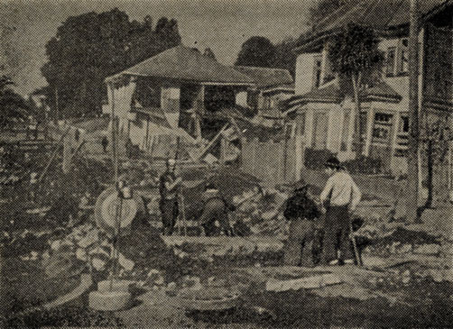 Рис. 18. Разрушения в городе Вальдивия (Чили) в результате землетрясения в мае 1960 г. (фото В. Ешурина)