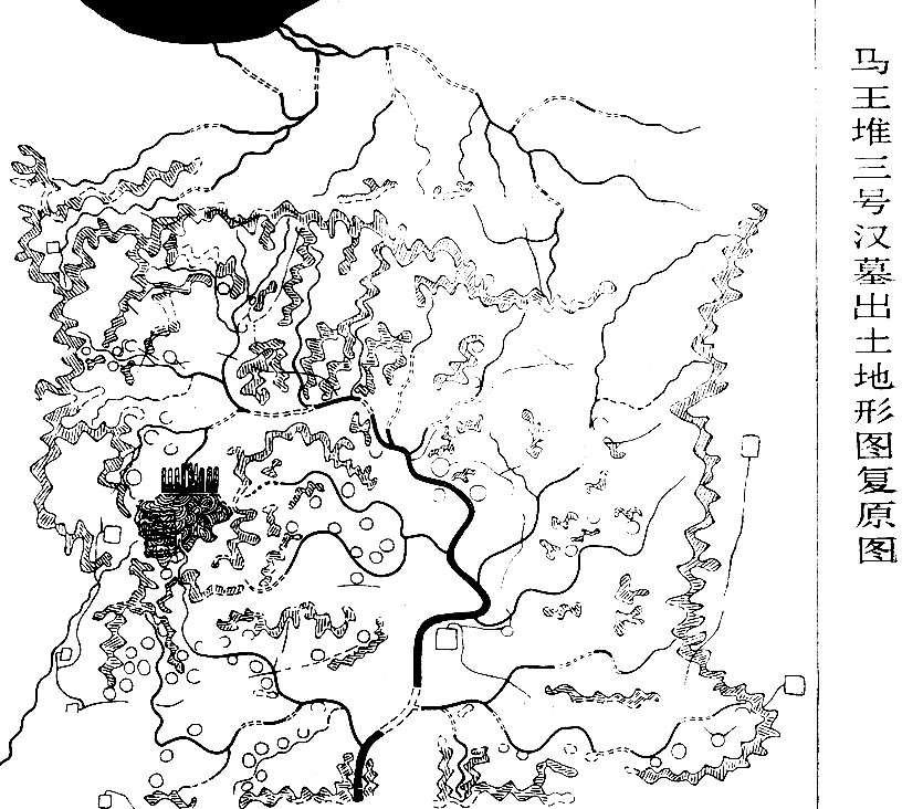 Рис. 12.9. Схема китайской топографической карты II в. до н. э.; масштаб около 1 : 180 000; воспроизведена с уменьшением