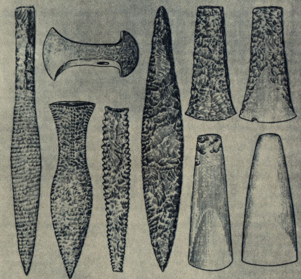 Рис. 30. Каменные орудия из неолита Скандинавии