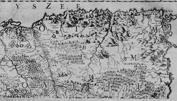 Деталь карты, приложенной к книге Эверта Ивбранта Идеса, вышедшей в 1704 г. на голландском языке.
