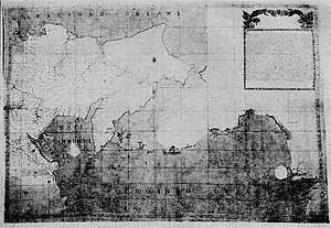 Итоговая карта русских открытий на Тихом океане до 1746 г. Оригинал  подписан  А. И. Чириковым. ЦГВИА. Ф. ВУА. Публикуется впервые.