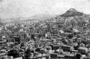Вид города Афин с Акрополя.