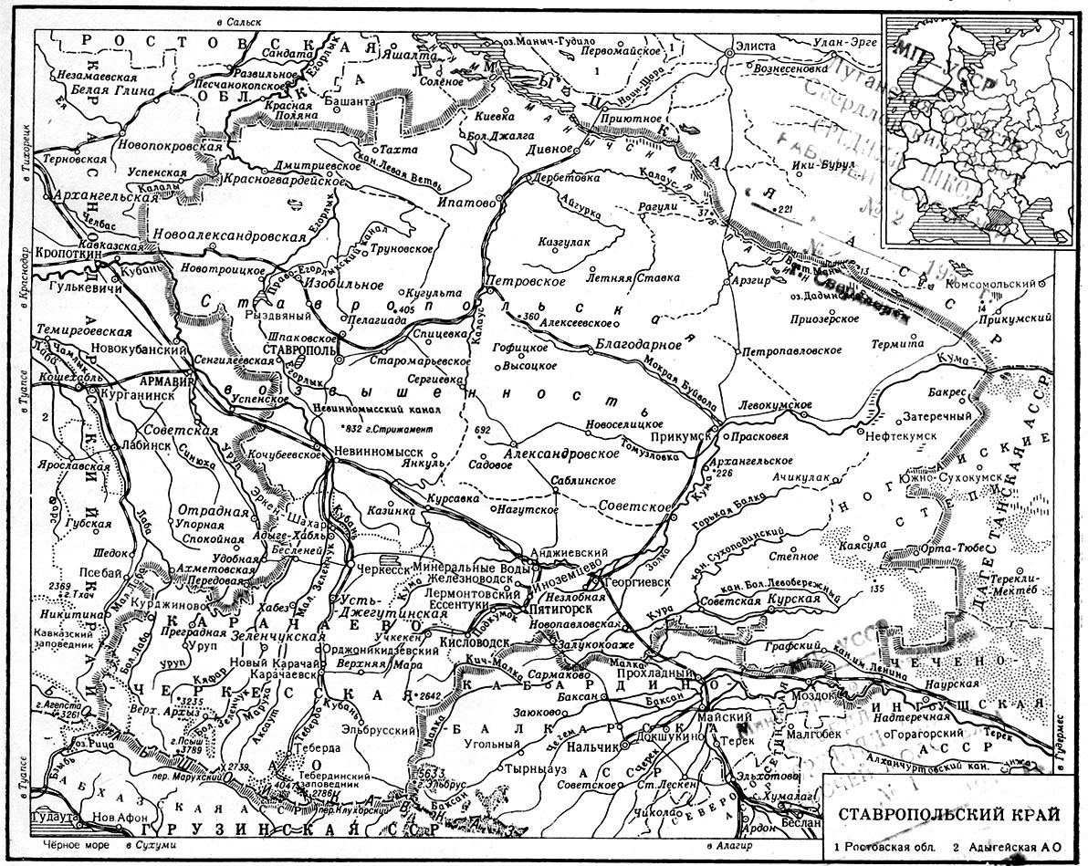 Карта Ставропольского края